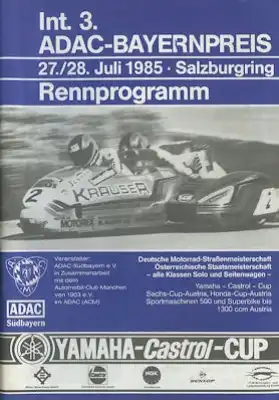 Programm 3. ADAC Bayernpreis auf dem Salzburgring 27./28.7.1985