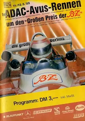 Programm AVUS 11./12.5.1985