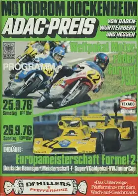 Programm Hockenheimring 25.9.1976