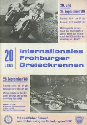 Programm 20. Froburger Dreieckrennen 1980