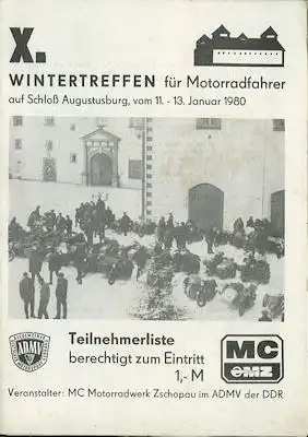10. Wintertreffen für Motorradfahrer auf Schloss Augustusburg 11.-13.1.1980