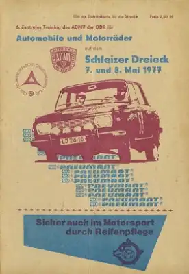 Programm 6. Training auf dem Schleizer Dreieck 7./8.5.1977