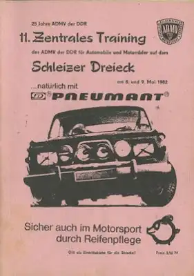 Programm 11. Training auf dem Schleizer Dreieck 8./9.5.1982