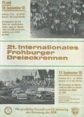Programm 21. Froburger Dreieckrennen 1981