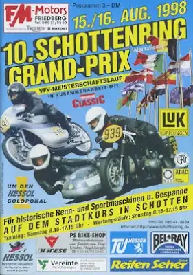 Programm 10. Schottenring Grand-Prix 15./16.8.1998