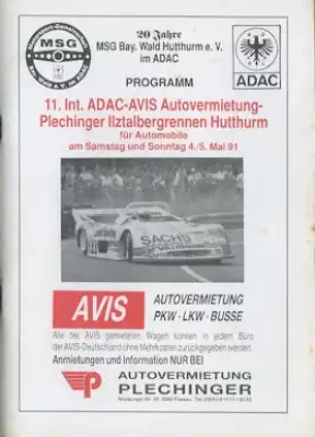 Programm 11. Ilztal-Bergrennen Hutthurm 4./5.5.1991