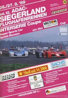 Programm 12. Flugplatzrennen Siegerland 26./27.8.1989