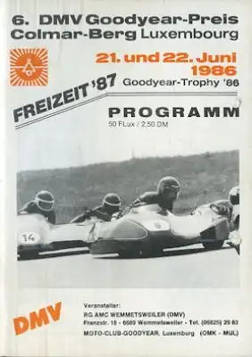 Programm 6. DMV Bergrennen Colmar/LUX 21./22.6.1986