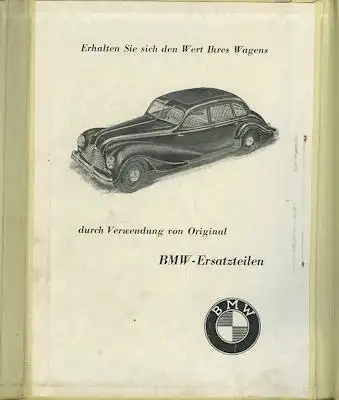 EMW / BMW Eisenach 340 Ersatzteilliste ca. 1950