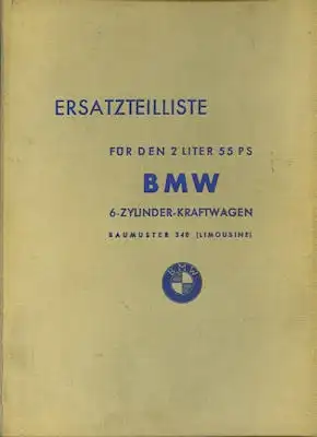 EMW / BMW Eisenach 340 Ersatzteilliste ca. 1950