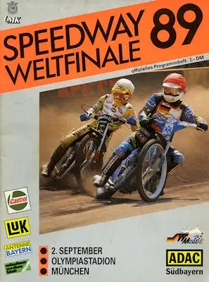 Programm München Speedway Weltfinale 2.9.1989