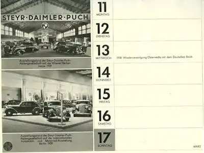 Steyr-Daimler-Puch AG Tischkalender 1940