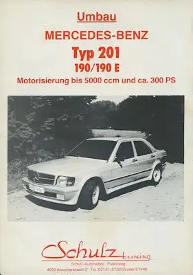 Mercedes-Benz / Schulz tuning Typ 201 Prospekt ca. 1984