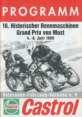 Programm 16. GP Most Oldtimerrennen 4.-6.6.1999