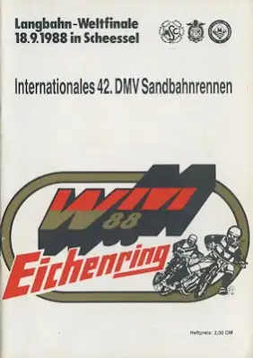 Programm Eichenring / Scheessel Sandbahnrennen 18.9.1988