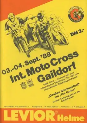 Programm Gaildorfer Moto-Cross 3.9.1988