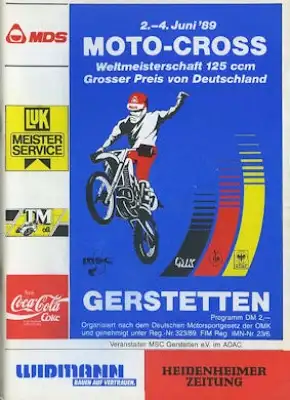 Programm Gerstetten Moto-Cross 2.-4.6.1989