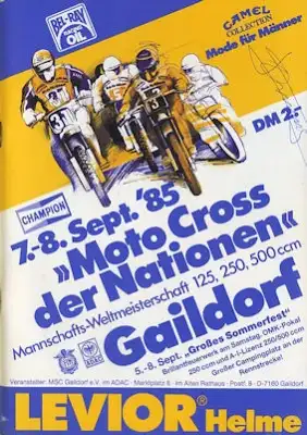 Programm Gaildorfer Moto-Cross 7.9.1985