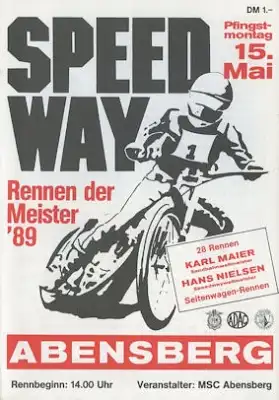 Programm Abensberg Speedway 15.5.1989