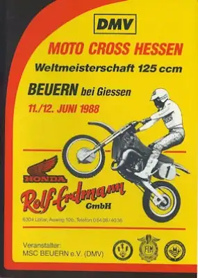 Programm Beuern Moto-Cross 11.6.1988