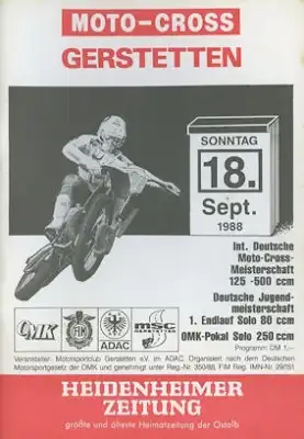 Programm Gerstetten Moto-Cross 18.9.1988