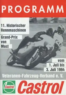Programm 11. GP Most Oldtimerrennen 1.-3.7.1994