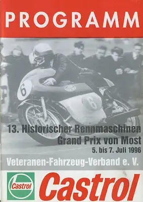Programm 13. GP Most Oldtimerrennen 5.-7.7.1996