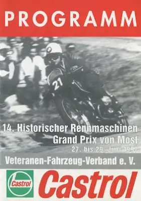 Programm 14. GP Most Oldtimerrennen 27.-29.6.1997