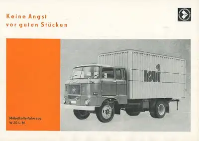 IFA W 50 L/M Möbelkofferfahrzeug Prospekt 1969