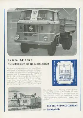 IFA W 50 LA/K Zweiseitenkipper Prospekt 1969