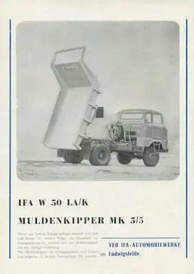 IFA W 50 LA/K Muldenkipper MK 5/5 Prospekt 1969