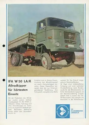 IFA W 50 LA/K Allradkipper Prospekt 1970