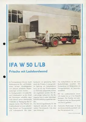 IFA W 50 L/LB Pritsche mit Ladbordwand Prospekt 1970