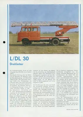 IFA W 50 L/DL 30 Drehleiter Prospekt 1970
