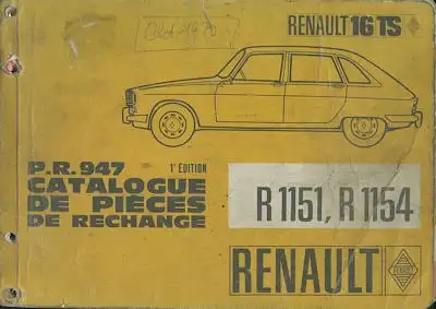 Renault 16 TS Ersatzteilliste 1970