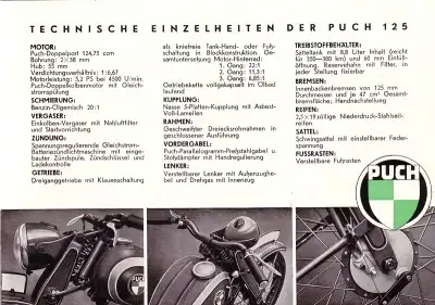 Puch 125 ccm Prospekt 9.1940