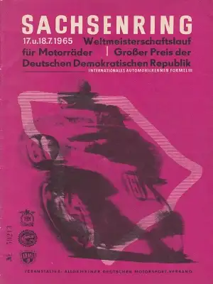 Programm Int. Sachsenringrennen 17.7.1965