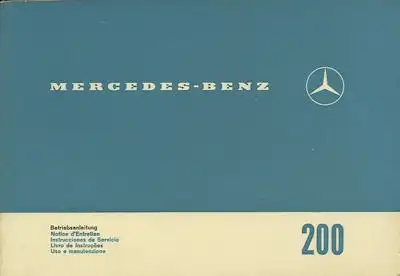 Mercedes-Benz 200 Bedienungsanleitung ca. 1966