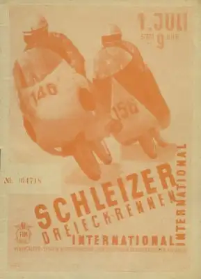Programm 23. Schleizer Dreieck-Rennen 1.7.1956