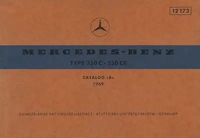 Mercedes-Benz 250 C CE Ersatzteilliste 7.1969