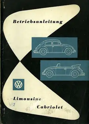 VW Käfer Bedienungsanleitung 4.1958
