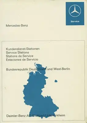 Mercedes-Benz Kundendienststationen Deutschland 6.1968