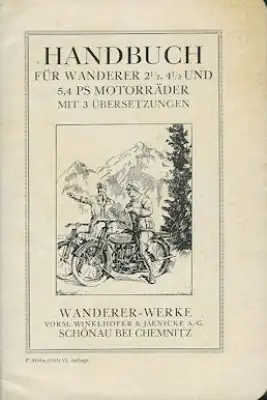 Wanderer Motorräder 2,5 4,5 + 5,4 PS Bedienungsanleitung 7.1926