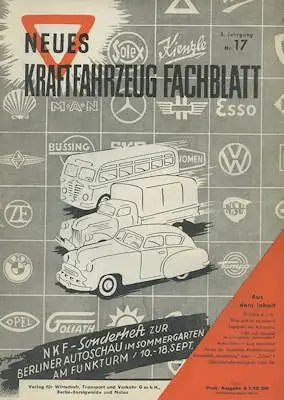 Das Kraftfahrzeug Fachblatt 1949 Heft 17