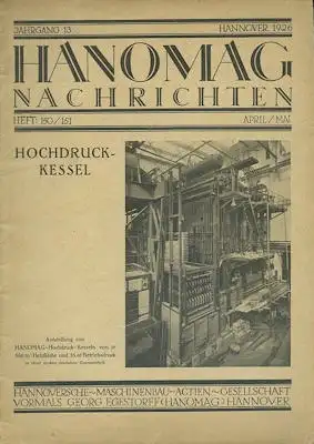 Hanomag Nachrichten Heft 150/51 April/Mai 1926