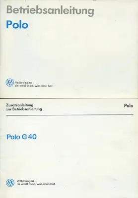 VW Polo 2 Facelift G 40 Bedienungsanleitung 10.1990