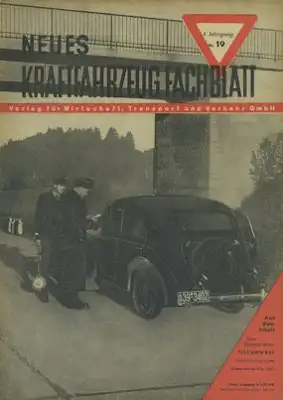 Das Kraftfahrzeug Fachblatt 1950 Heft 19