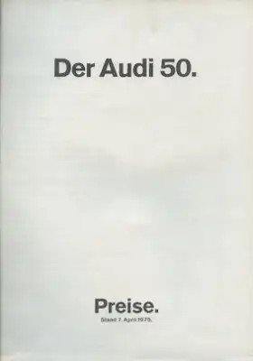 Audi 50 Preisliste 4.1975