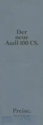 Audi 100 C 2 CS Preisliste 8.1981