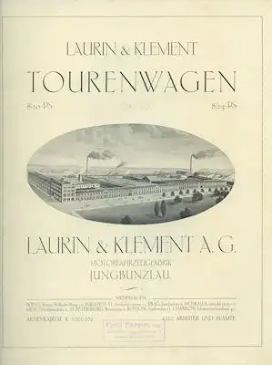 Laurin & Klement Mappe mit 8/20 + 8/24 HP Prospekt 1914